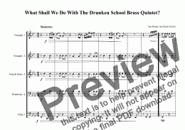 page one of What Shall We Do With The Drunken School Brass Quintet?