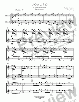 page one of Joropo Venezuelan Dance for Two Flutes