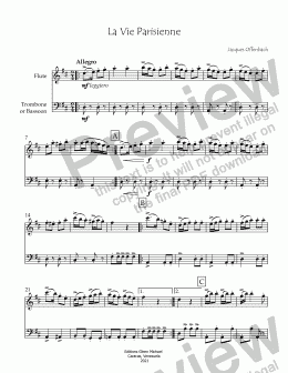 page one of La Vie Parisienne for flute & trombone