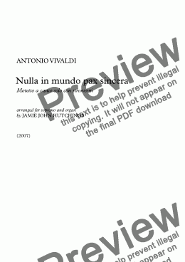 page one of Vivaldi - Nulla in mundo pax sincera (complete) [S & Organ]