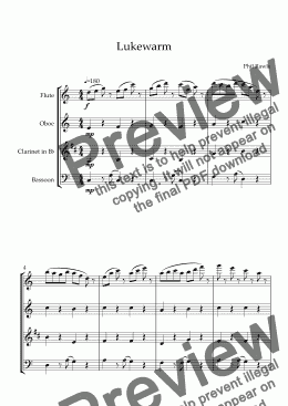 page one of Lukewarm - Wind Quartet