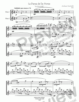 page one of Dance of the Hours for Two Flutes