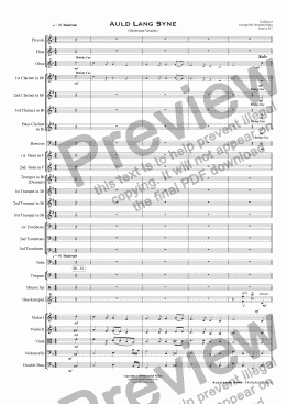 page one of Auld Lang Syne - Orchestra and/or Concert Band