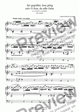 page one of Chorale Prelude on 'Sei gegrüßet, Jesu gütig' or 'O Jesu, du edle Gabe' (ii)