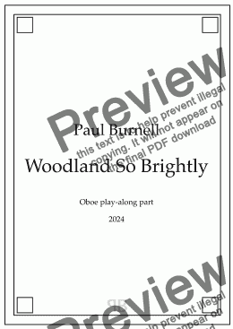 page one of Woodland So Brightly, oboe play-along part