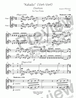 page one of Kakadu Vert-Vert for two flutes 