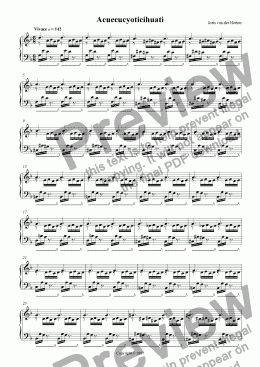 page one of Acuecucyoticihuati (juvenilia, piano)