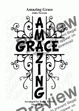page one of Amazing Grace for Flute & Pianoforte