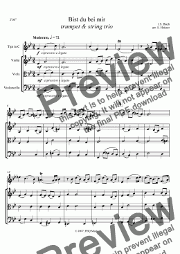 page one of Bist du bei mir (trumpet & string trio)