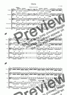 page one of Vivaldi Gloria RV589 for Chorus and String Orchestra