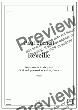 page one of Reveille, for instruments in six parts - Score and Parts