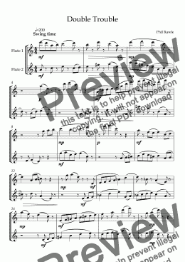 page one of Double Trouble - Flute Duet