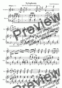 page one of Xylophonia  (Solo für Xylophon und Klavier)