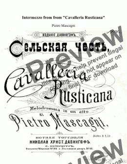 page one of Intermezzo from Cavalleria rusticana for Doublebass & Piano