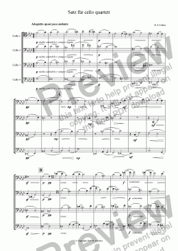 page one of Beethoven/Cohen - SATZ fur VIOLONCELLOQUARTETT - for four cellos