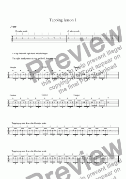 page one of Tapping lesson 1