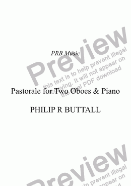 page one of Pastorale for Two Oboes