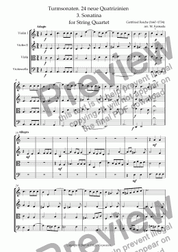 page one of Turmsonaten. 24 neue Quatrizinien 3. Sonatina for String Quartet