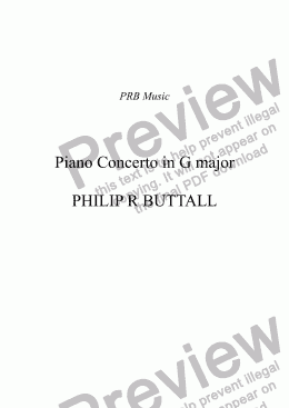 page one of Piano Concerto in G major