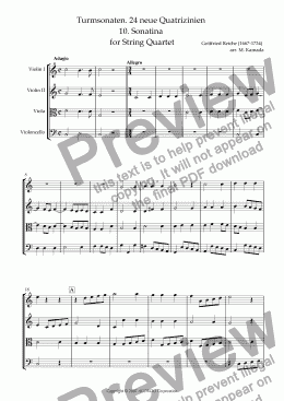 page one of Turmsonaten. 24 neue Quatrizinien 10. Sonatina for String Quartet