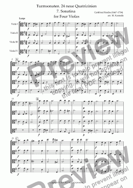 page one of Turmsonaten. 24 neue Quatrizinien 7. Sonatina for Four Violas