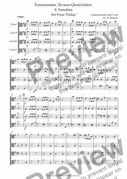 page one of Turmsonaten. 24 neue Quatrizinien 8. Sonatina for Four Violas