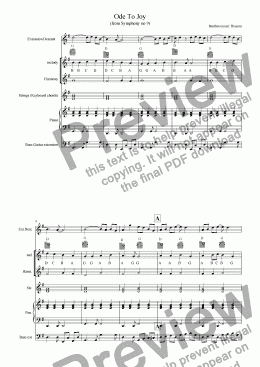 page one of 2 Classical Melody Multilevel Classroom Arrangements: Beethoven Ode to Joy, Dvorak Largo (New World Symphony)