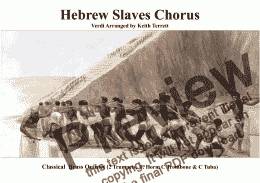 page one of Hebrew Slaves Chorus from Nabucco ("Va, pensiero") for Brass Quintet