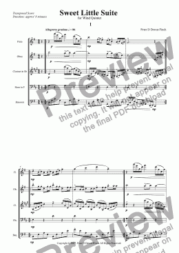 page one of Sweet Little Suite for Wind Quintet