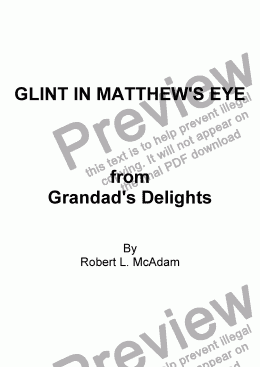 page one of GLINT IN MATTHEW'S EYE