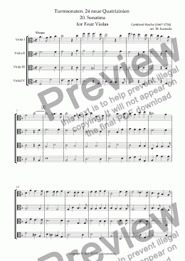 page one of Turmsonaten. 24 neue Quatrizinien 20. Sonatina for Four Violas