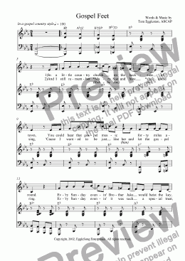 page one of Gospel Feet (Solo)