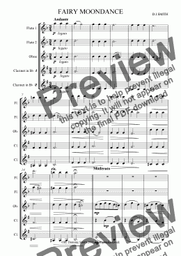 page one of Fairy Moondance (woodwind ensemble)