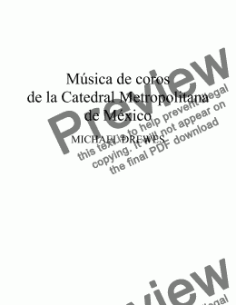 page one of Musica de coros de la Catedral Metropolitana de Mexico (Coro TTBB)
