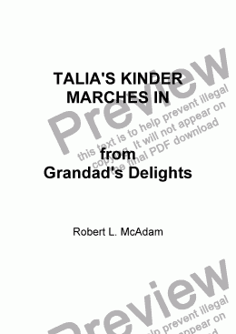 page one of TALIA'S KINDER MARCHES IN