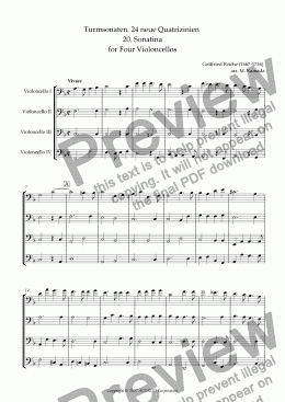 page one of Turmsonaten. 24 neue Quatrizinien 20. Sonatina for Four Violoncellos