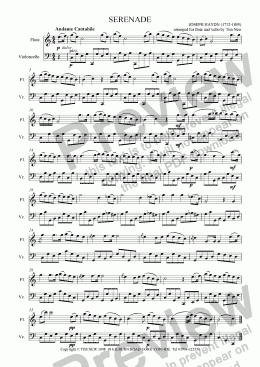 page one of SERENADE arr. for flute and cello