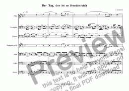 page one of J.-S. BACH: "Der Tag, der ist so freudenreich" arranged for Chamber Ensemble