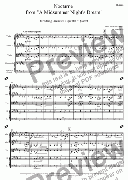 page one of A Midsummer Night's Dream Op.61 - Nocturne
