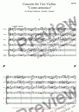 page one of Concerto for Two Violins "L'estro armonico" Op.3 No.8 - Movement 2