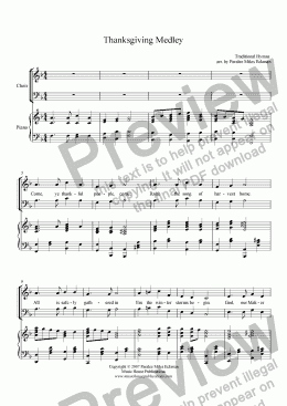 page one of Thanksgiving Medley SATB