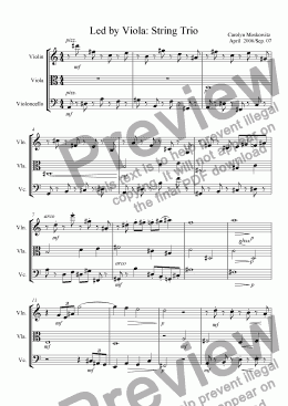 page one of Led by Viola: String Trio