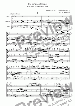 page one of Trio Sonata in C minor for Tow Violins & Viola