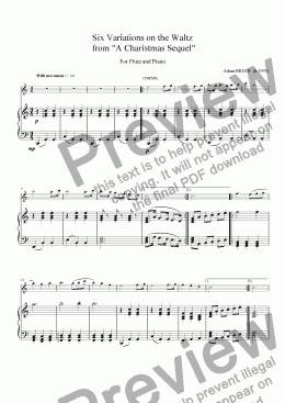 page one of Six Variations on the waltz from "A Christmas Sequel"