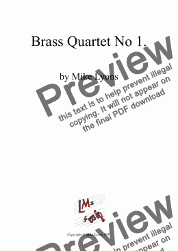 page one of Brass Quartet - Quartet No 1.