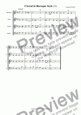 page one of Choral in Baroque Style N� 3