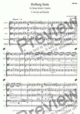 page one of Holberg Suite - 3. Gavotte and Musette