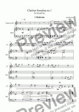 page one of Clarinet Sonatina no 1