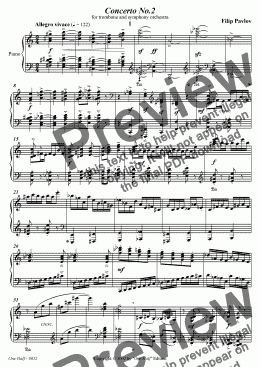 page one of Filip Pavlov - Trombone concerto No.2 (piano score)
