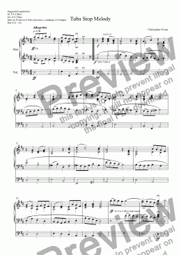 page one of Tuba Stop Melody for Organ